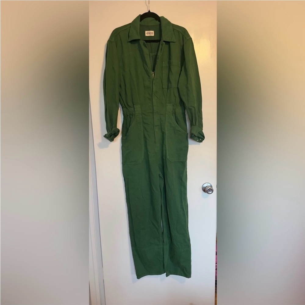 NWOT Etica Kingsley Utility Jumpsuit Juniper a Collaboration with Anthropologie - Picture 3 of 4